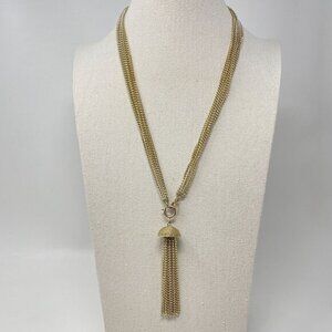 Sarah Coventry‎ Long Tassel Necklace Convertible Adjustable Gold-Tone Vintage